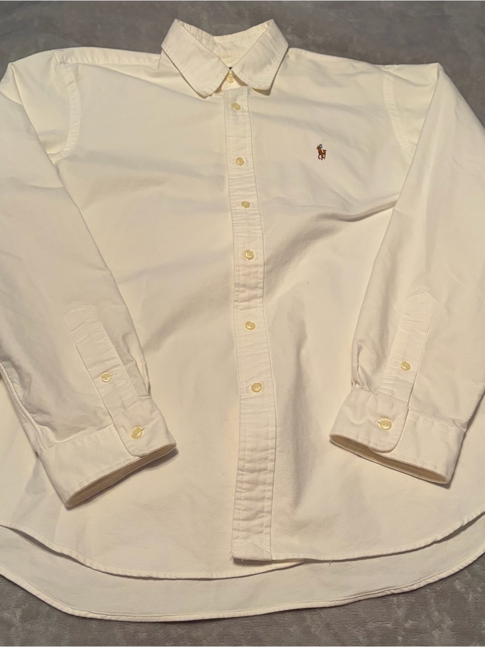 Ralph Lauren Off-White Long-Sleeve Button-Down Shirt